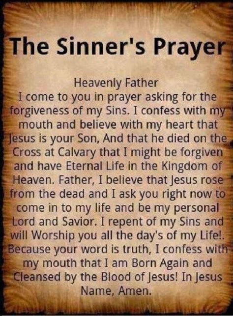 sinners prayer for peace
